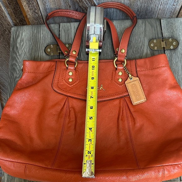 Coach F19243 Ashley Burt Orange Tangerine Leather Satchel Shoulder Handbag - Picture 16 of 16